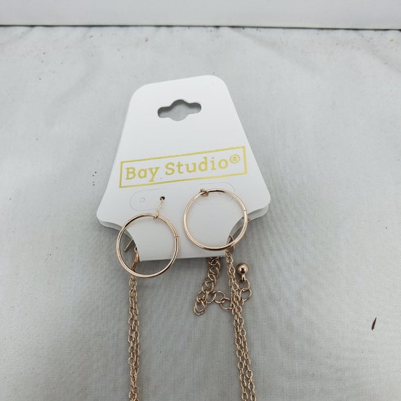 Bay Studio Glitter Pendant Earring & Necklace Set One Size Rose Gold Tone - Picture 2 of 8